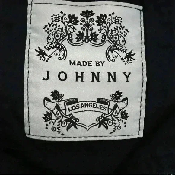 Johnny Los Angeles Navy Cotton Jacket, Zipper Detachable Hood, Drawstring Sz L - Picture 4 of 5